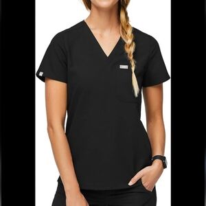 ✨FIGS Catarina One-Pocket Scrub Top - Black XS Petite ✨